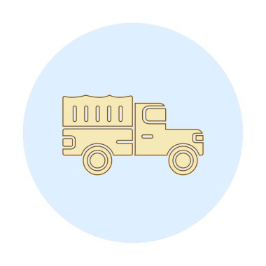 Askeri Kamyon ikonu vektör illüstrasyonu