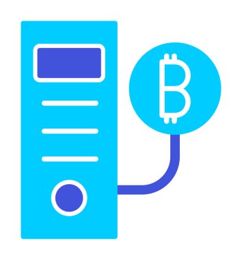 Bitcoin Madeni İşlemcisi (BTC) simgesi, vektör illüstrasyonu 