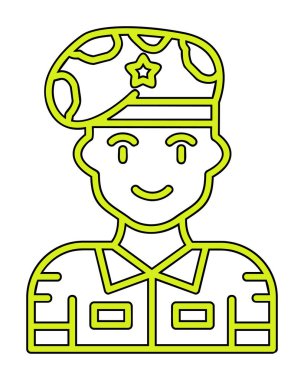 asker web simgesi, vektör illüstrasyonu 