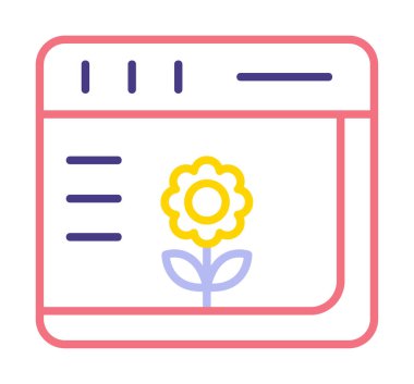 Basit Web Tarayıcı simgesi, vektör illüstrasyonu