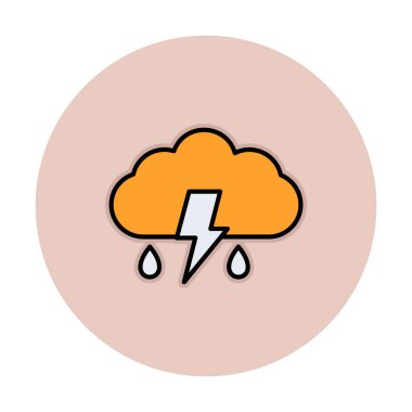 Basit Düz Şimşek hava simgesi 