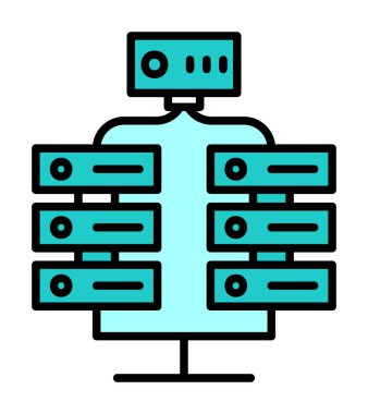 Ağ sunucu simgesinin vektör illüstrasyon tasarımı