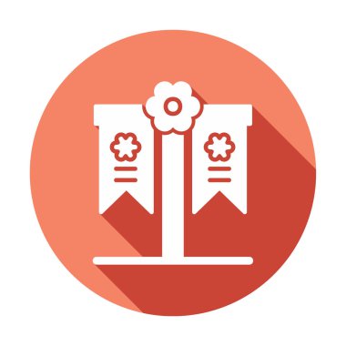 Festival bayrak simgesi, vektör illüstrasyonu