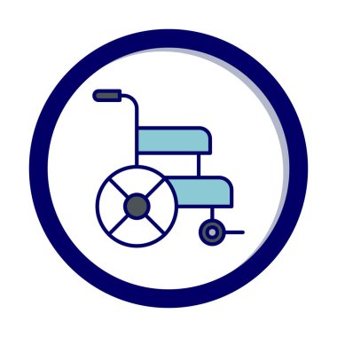 Basit Tekerlekli sandalye Simgesi, vektör illüstrasyonu
