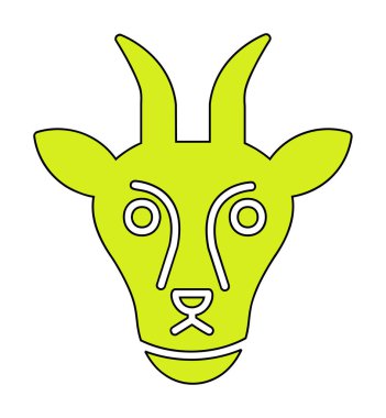 Keçi başı düz vektör simgesi 