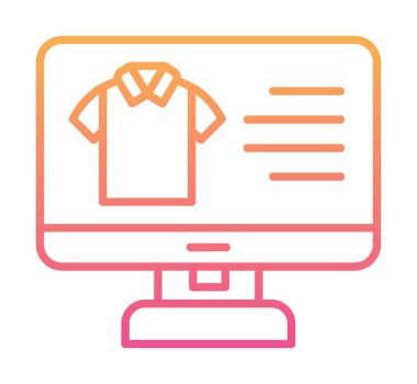 Basit Kumaş Çevrimiçi Alışveriş simgesi, vektör illüstrasyonu