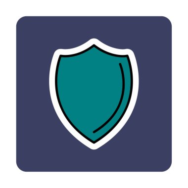 Kalkan yassı ikon vektör çizimi