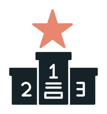 Podyum Şampiyonası ikon vektör illüstrasyonu