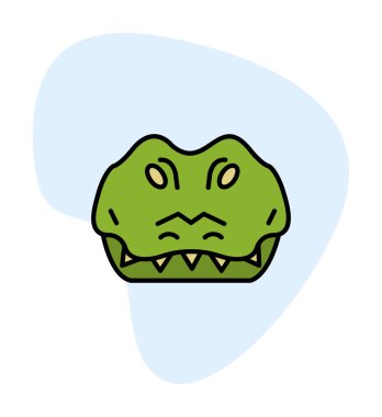 Basit timsah simgesi, vektör illüstrasyonu