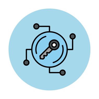 Anahtar ağ simgesi vektör illüstrasyonu 