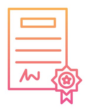 Sertifika vektör simgesi modern basit illüstrasyon                                 