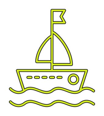 Basit düz yelkenli ikonu vektör çizimi tasarımı