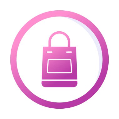 Alışveriş poşeti simgesi, vektör illüstrasyonu basit tasarım