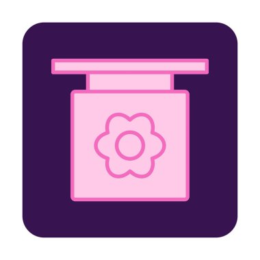 Basit çiçek simgesi, vektör illüstrasyonu