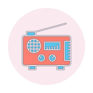 Düz radyo ikonu. özet çizim vektörü