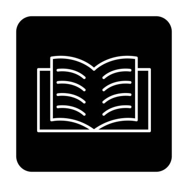 Basit düz ağ Açık Kitap ikonu vektör tasarımı