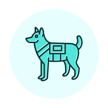 Askeri Köpek simgesi vektör illüstrasyonu