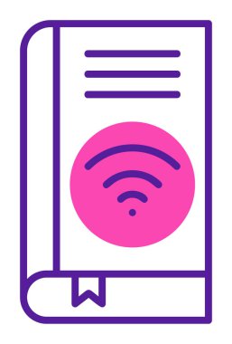 Wifi kitap ikonu vektör illüstrasyonu
