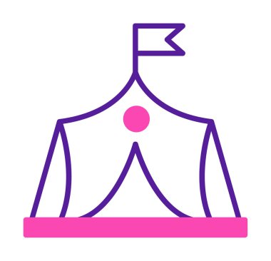 Askeri çadır simgesi, vektör illüstrasyonu