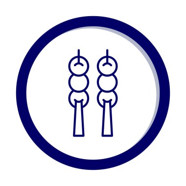 Dango tatlı ikonu, Japon mutfağı, vektör illüstrasyonu 