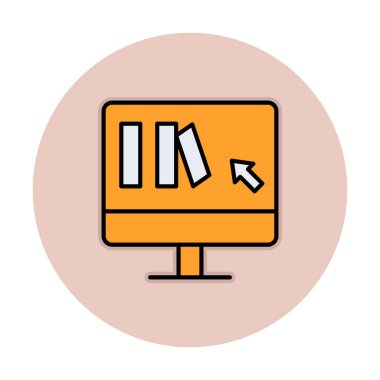 Basit Çevrimiçi Kitap satın alma simgesi, vektör illüstrasyonu