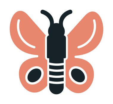 Kelebek Vektör Simgesi Düz Çizim 