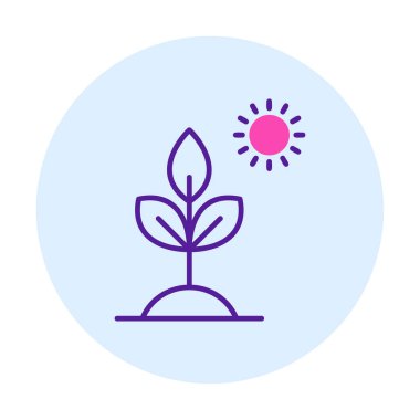 Biyoloji Bitki ana hatları simgesi beyaz arkaplanda izole edildi