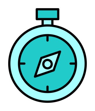 Basit pusula simgesi vektör çizimi tasarımı