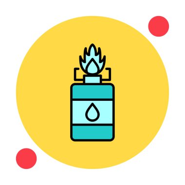 Basit düz Kamp Gaz ikonu vektör çizimi 