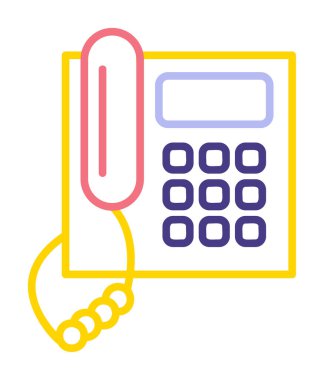 düz eski telefon vektör çizimi tasarımı