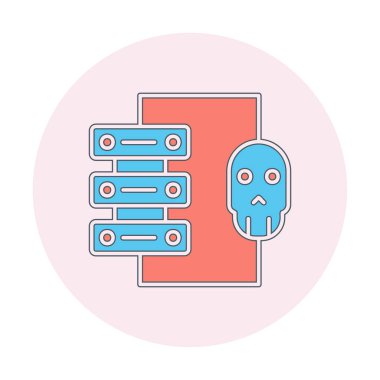 veri merkezi ve Hacking vektör simgesi