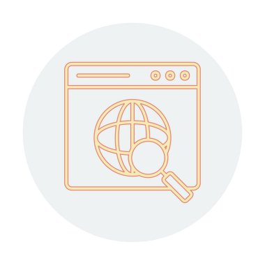 tarayıcı web simgesi, vektör illüstrasyonu 