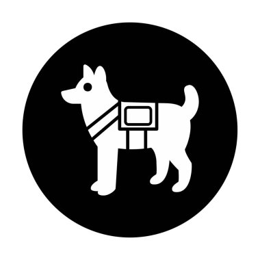 Askeri Köpek simgesi vektör illüstrasyonu