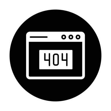 Basit ağ 404 Hata simgesi, vektör illüstrasyonu