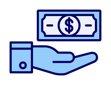 Dolar el simgesi vektör illüstrasyonunda