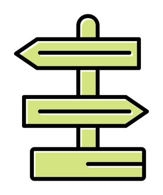 Yön işareti. Web simgesi basit tasarım 