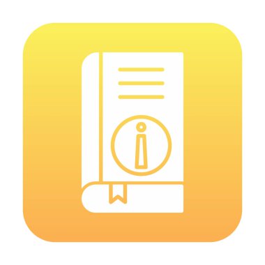 Basit Kitap Bilgileri simgesi, vektör illüstrasyonu