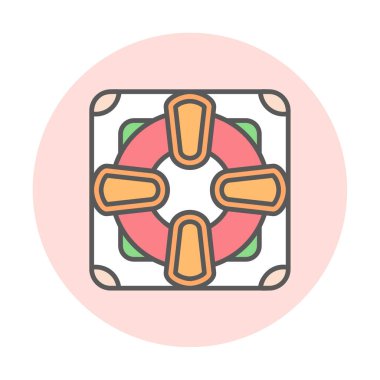 Lifesaver yassı simgesinin vektör çizimi, cankurtaran sembolü  