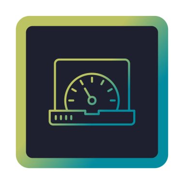 Vektör hızı test dizüstü bilgisayarı web simgesi, vektör illüstrasyonu