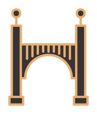 köprü düz simgesi, vektör illüstrasyon tasarımı 