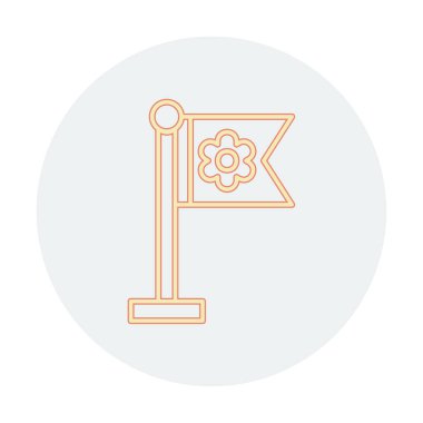 Sakura bayrak simgesi, vektör illüstrasyonu 