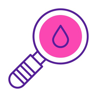 Loupe ikonu. Büyüteçteki su damlasının vektör çizimi