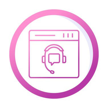 Modern Çevrimiçi Online Destekleyici element tasarımının vektör illüstrasyonu                            