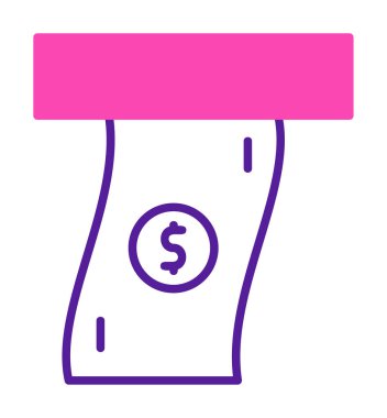 Ödeme sembolü, ödenecek dolar banknotu, vektör simgesi tasarımı