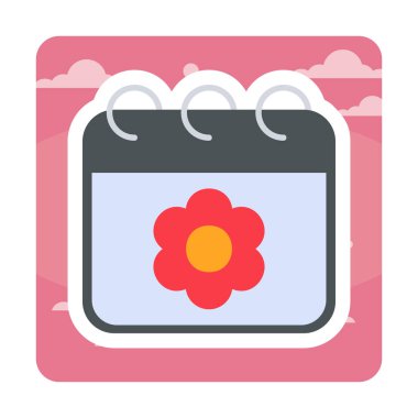 Sakura tarih simgesi, vektör çizimi 