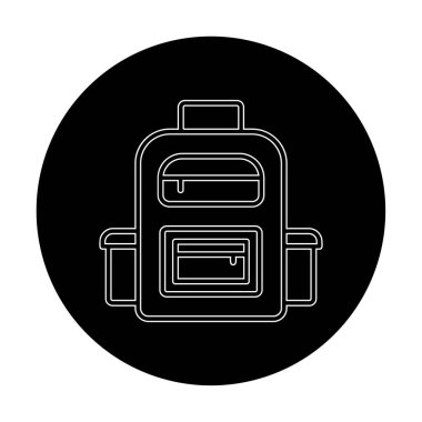Sırt çantası düz simge vektör çizimi