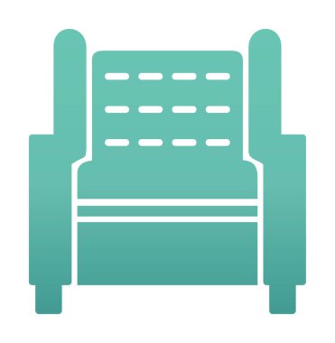 Koltuk yassı simgesi, vektör illüstrasyonu