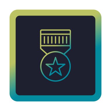 Basit Askeri Rozet simgesi, vektör illüstrasyonu