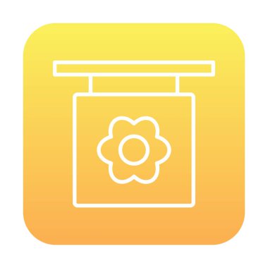 Basit çiçek simgesi, vektör illüstrasyonu