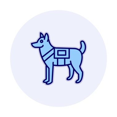 Askeri Köpek simgesi vektör illüstrasyonu